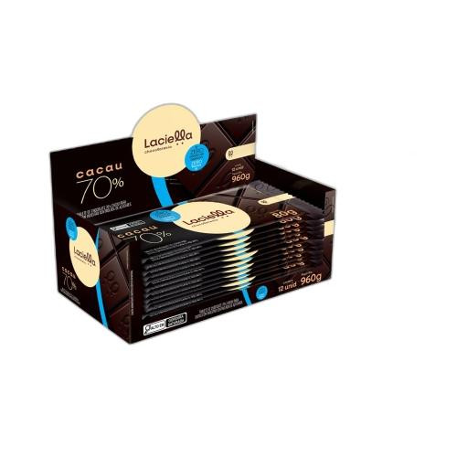 Detalhes do produto Choc Laciella 70% Cacau 80Gr Dum Dum Zero Acucar