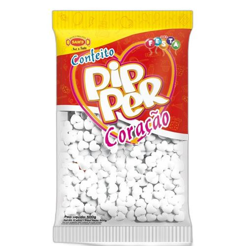 Detalhes do produto Conf Pipper Coracao Branco 500Gr Sams Morango