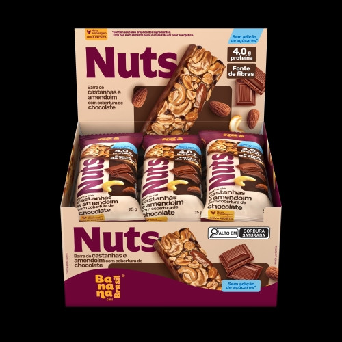 Detalhes do produto Barra De Castanhas Nuts 12X25Gr Banana B Amendoim.choc