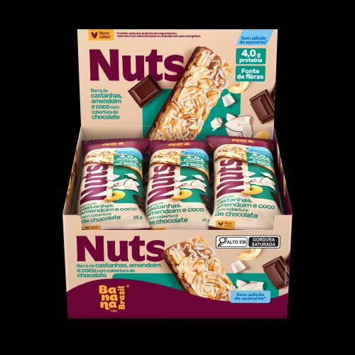 Detalhes do produto Barra De Castanhas Nuts 12X25Gr Banana B Amen.coco.choc