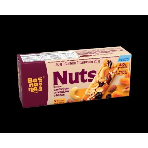 Detalhes do produto Barra De Castanhas Nuts 2X25Gr Banana B Amendoim.frutas