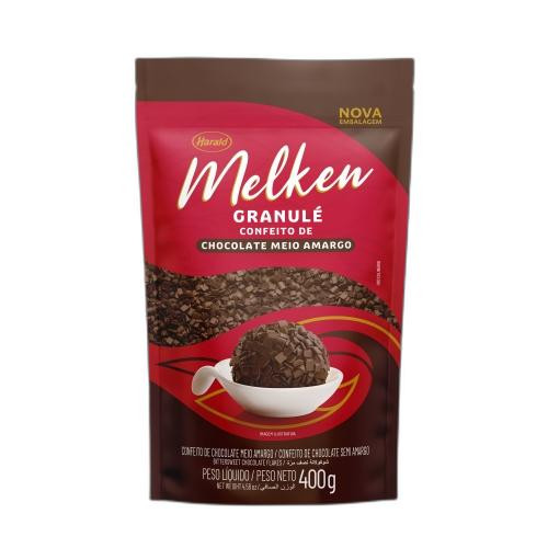 Detalhes do produto Confeito Melken Granule 400Gr Harald Meio Amargo