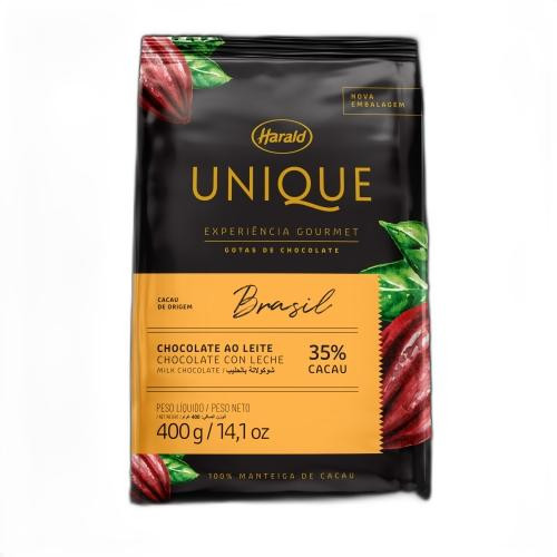 Detalhes do produto Choc Gotas Unique 35% Cacau 400Gr Harald Ao Leite