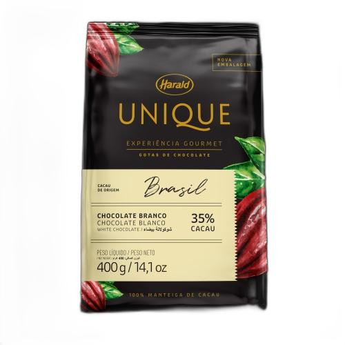 Detalhes do produto Choc Gotas Unique 35% Cacau 400Gr Harald Choc Bco