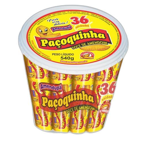 Detalhes do produto Pacoca Rolha Embr Pt 36X15Gr Amendupa Amendoim