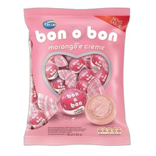 Detalhes do produto Bombom Bonobon Pc 750Gr (50Un) Arcor Morango Creme