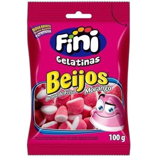 Detalhes do produto Bala Gelatina Beijos 80Gr Fini Morango