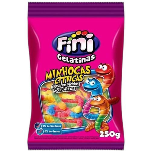 Detalhes do produto Bala Gel Minhocas 250Gr Fini Citrico