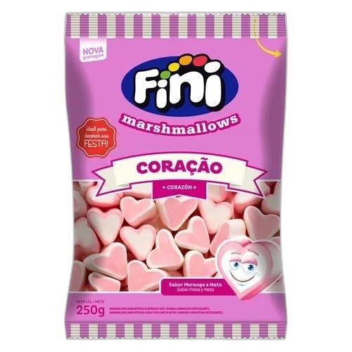 Detalhes do produto Marshmallow Coracao 250Gr Fini Morango