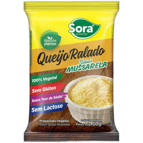 Detalhes do produto Queijo Ralado Vegetal 50Gr Sora  Mussarela