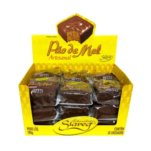 Detalhes do produto Pao Mel Dp 18X44Gr Siareg Chocolate