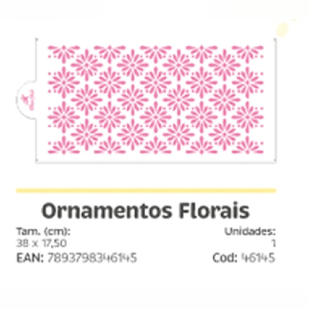 Detalhes do produto X Stencil Ornamento Floral 1Un Bluestar .