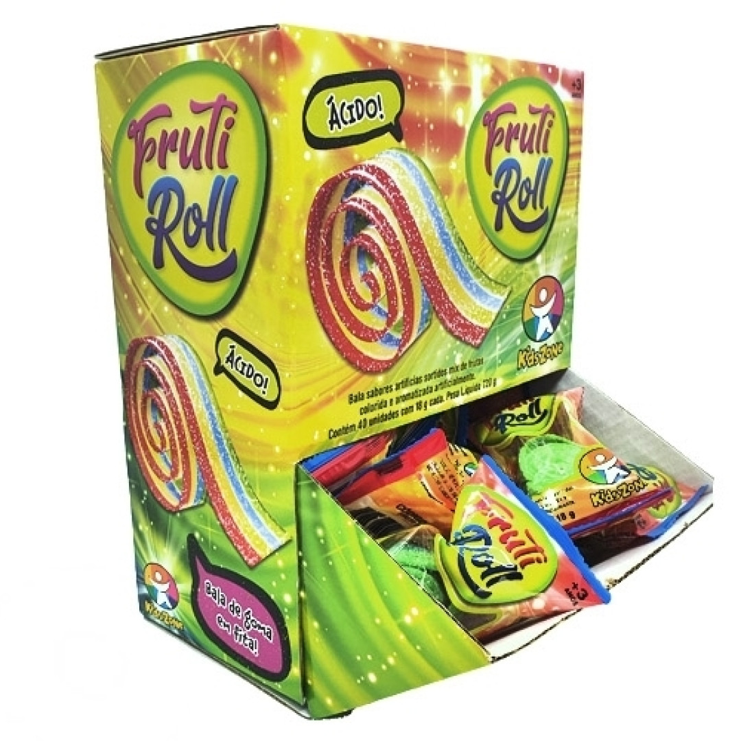 Detalhes do produto Goma Fruit Roll 40Un Kids Zone Sortidos