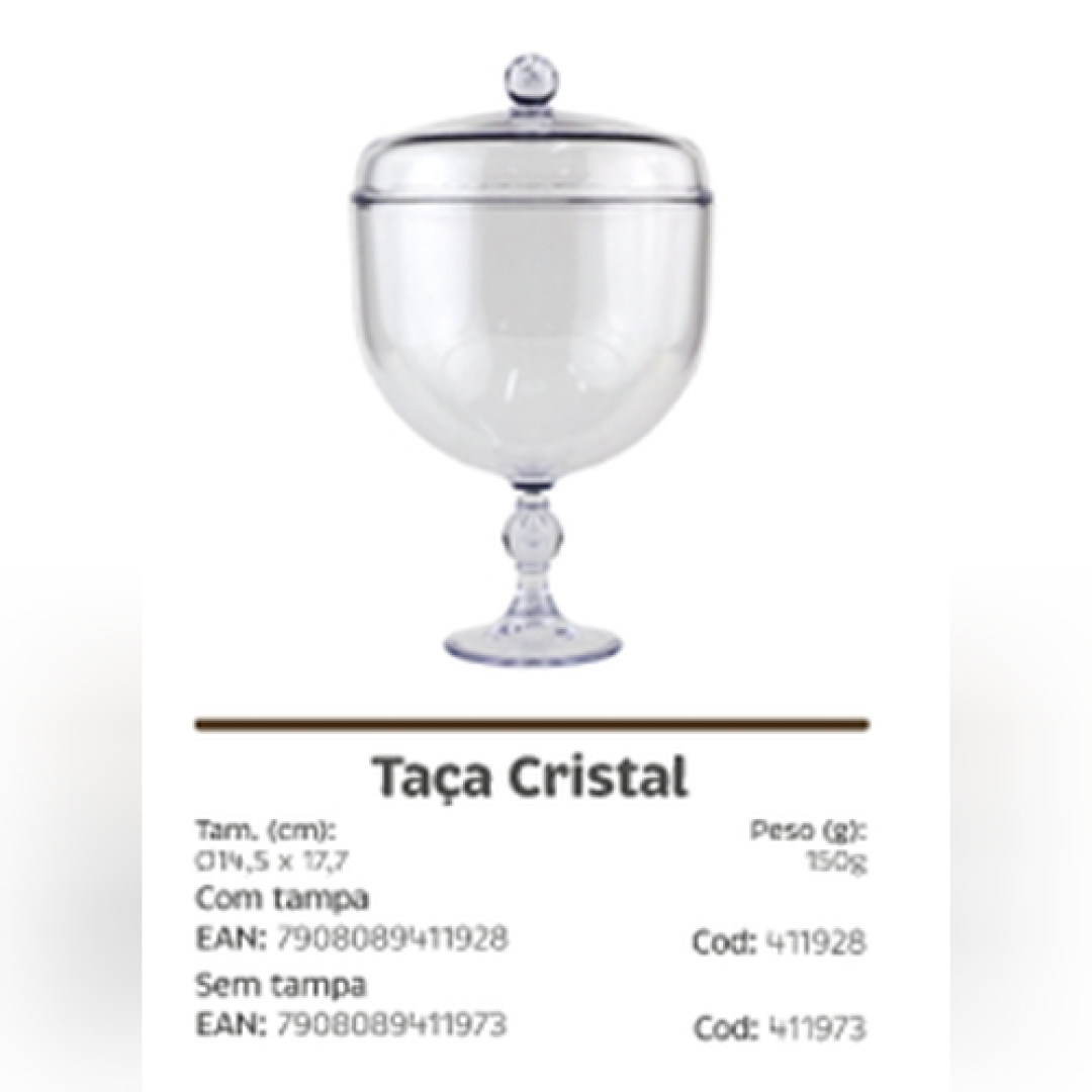 Detalhes do produto X Taca Cristal C/tampa 1Un Bluestar Transparente