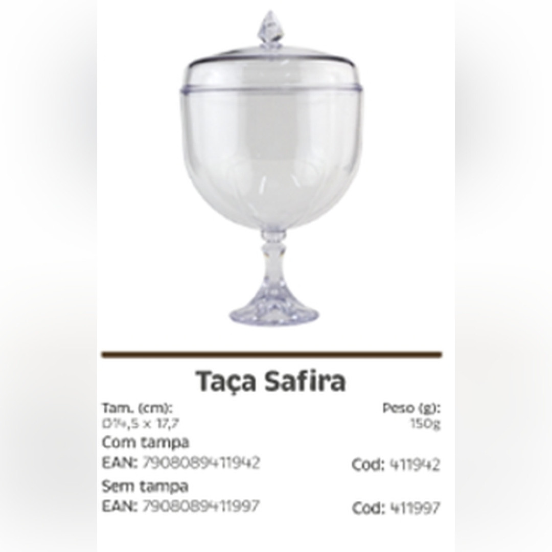 Detalhes do produto X Taca Safira C/tampa 1Un Bluestar Transparente