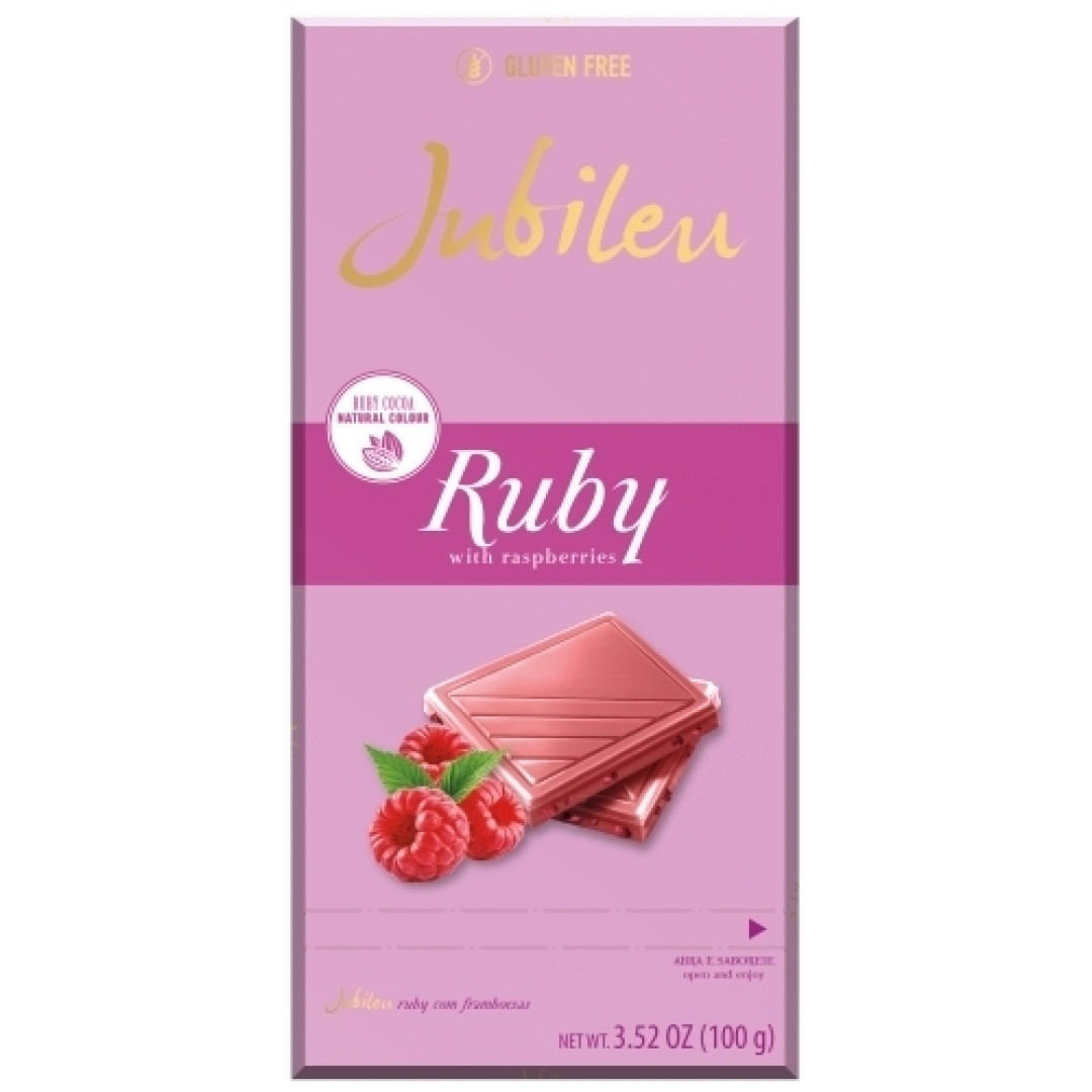 Detalhes do produto Choc Ruby 100Gr Jubileu Raspberry