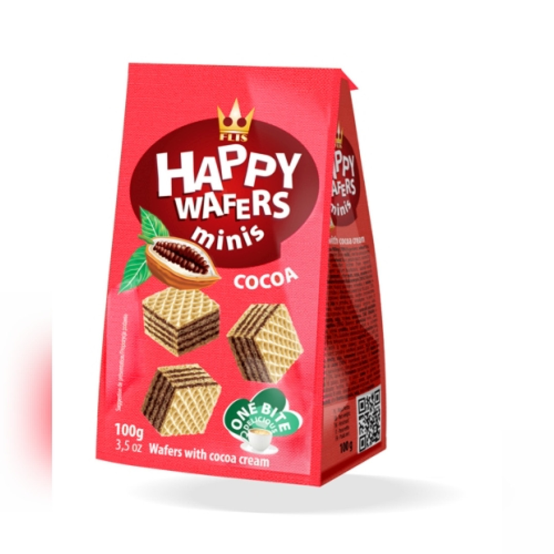Detalhes do produto Bisc Happy Wafers 100Gr Flis Cocoa