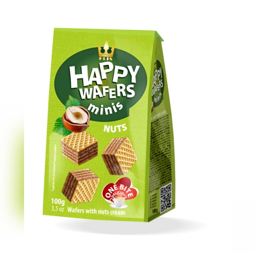 Detalhes do produto Bisc Happy Wafers 100Gr Flis Nuts
