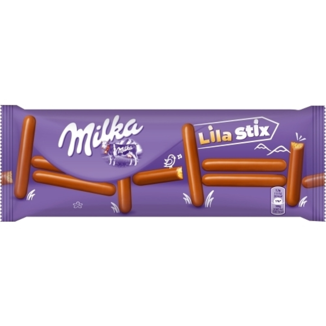 Detalhes do produto Bisc Milka Lila Sticks 112Gr Ao Leite