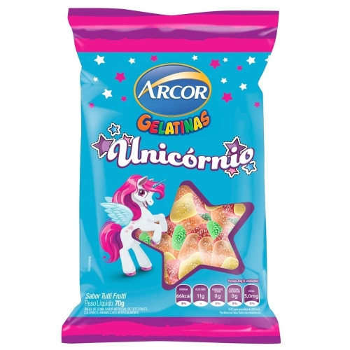 Detalhes do produto Bala Gel Unicornio 70Gr Arcor Tutti Frutti