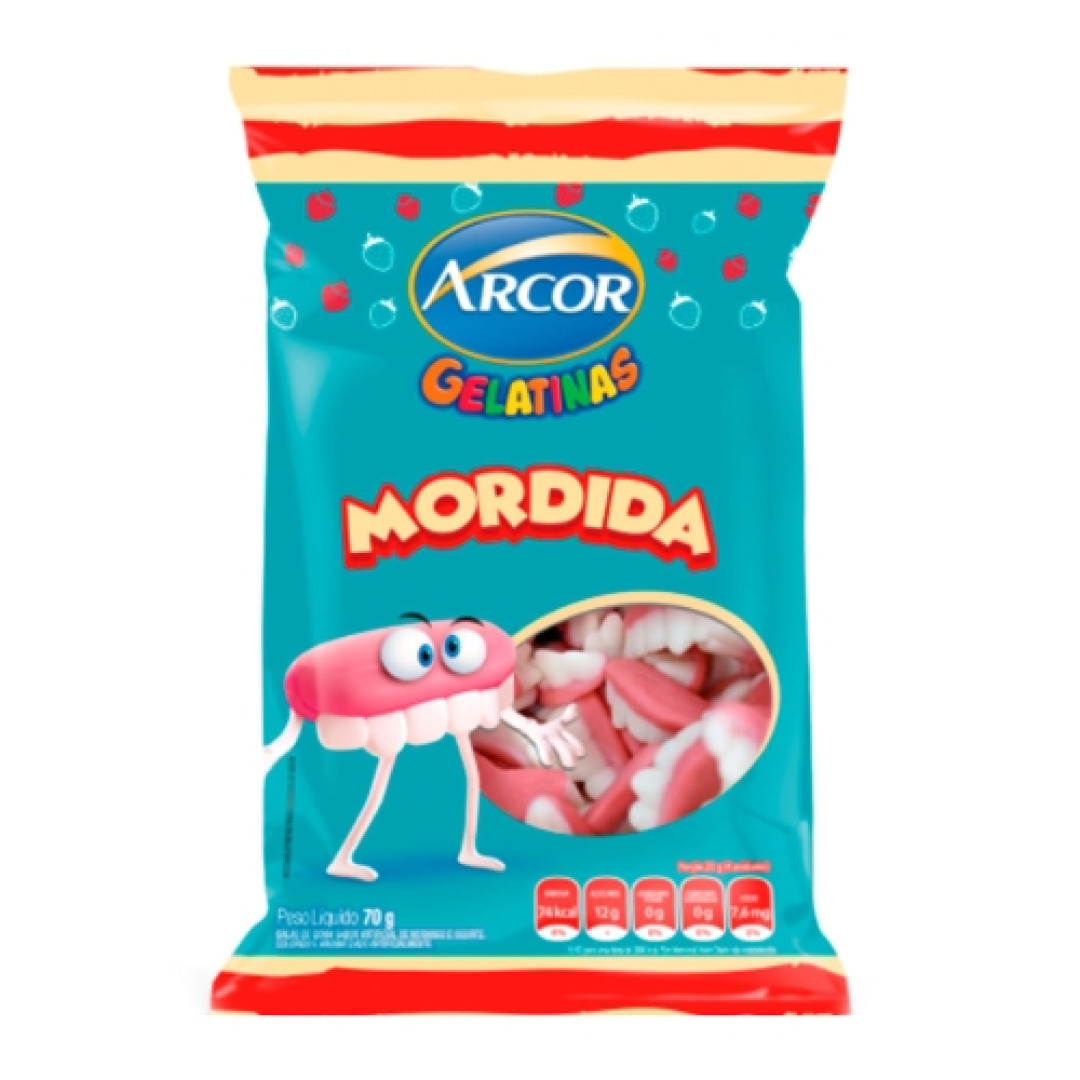 Detalhes do produto Bala Gel Mordida 70Gr Arcor Iogurte Morango
