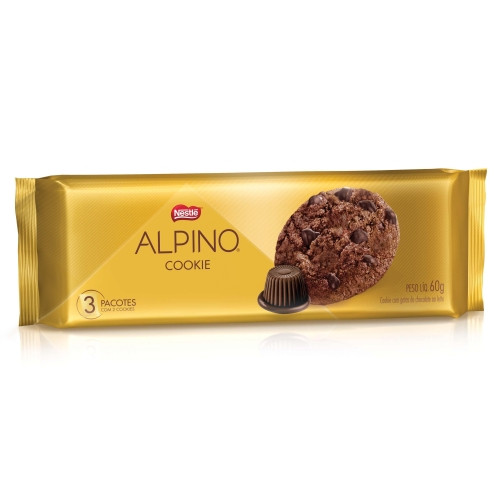 Detalhes do produto Bisc Cookies Alpino 60Gr Nestle Chocolate