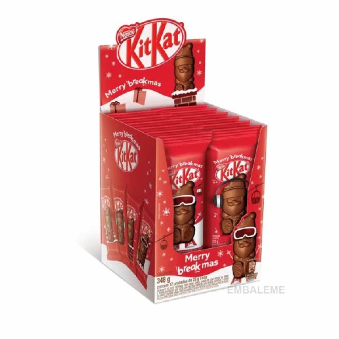 Detalhes do produto Choc Kit Kat Papai Noel Dp 12X29Gr Nestl Ao Leite