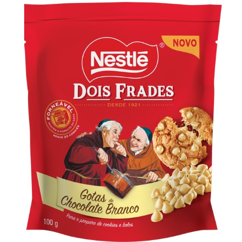 Detalhes do produto Gotas Choc Forn Dois Frades 100Gr Nestle Choc Bco