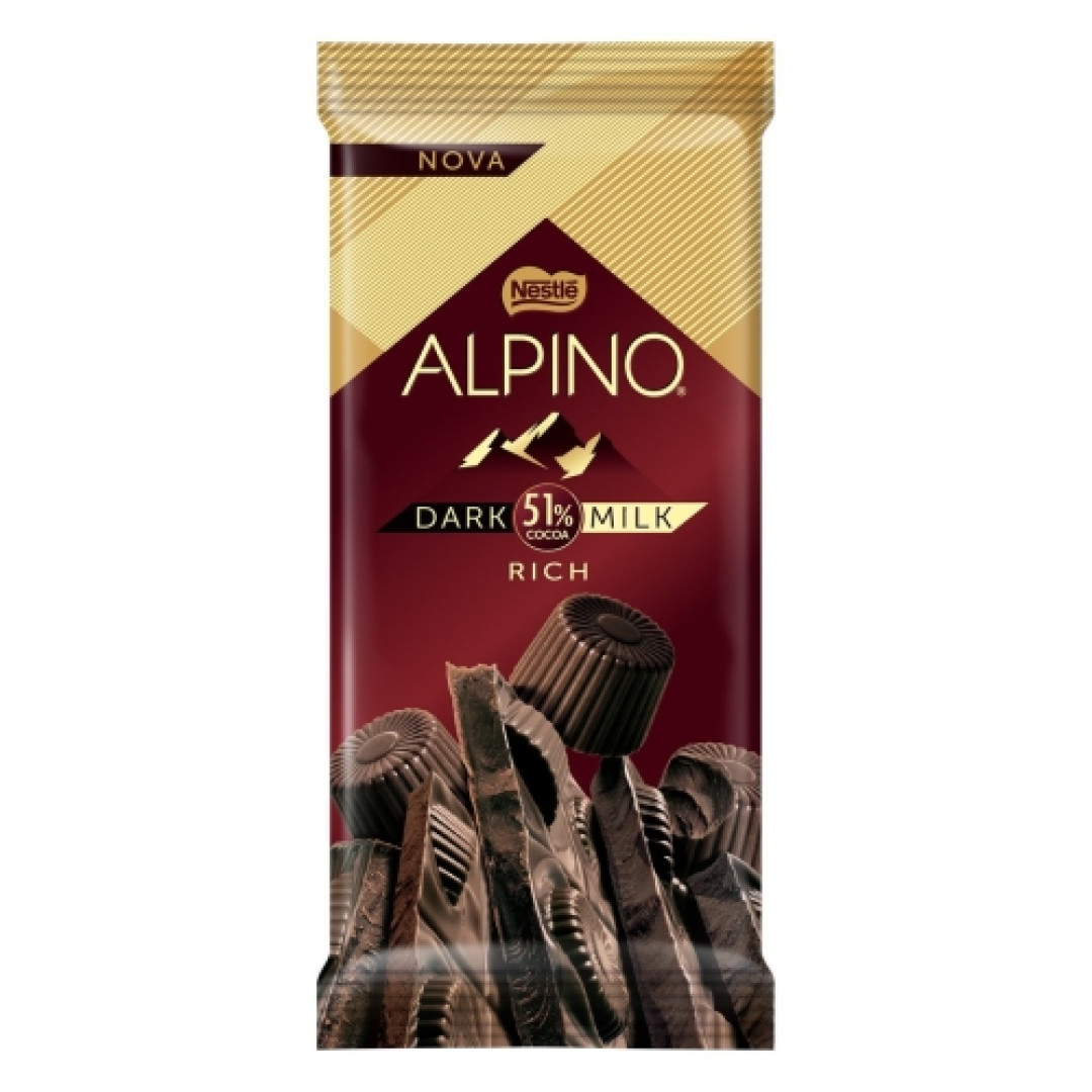 Detalhes do produto Choc Alpino Milk Dark 51% 85Gr Nestle Ao Leite