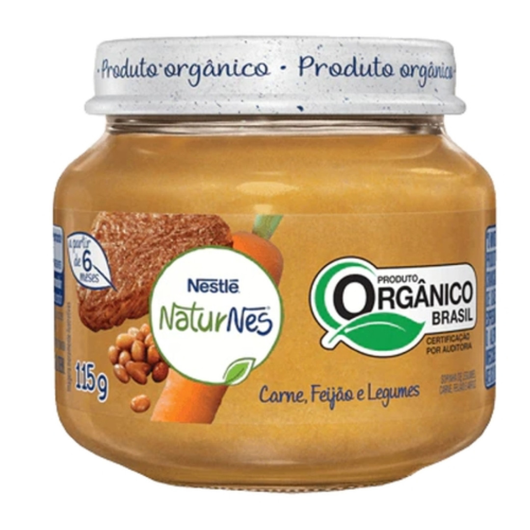 Detalhes do produto Papinha Naturnes Organica 115Gr Nestle Carne.feij.leg
