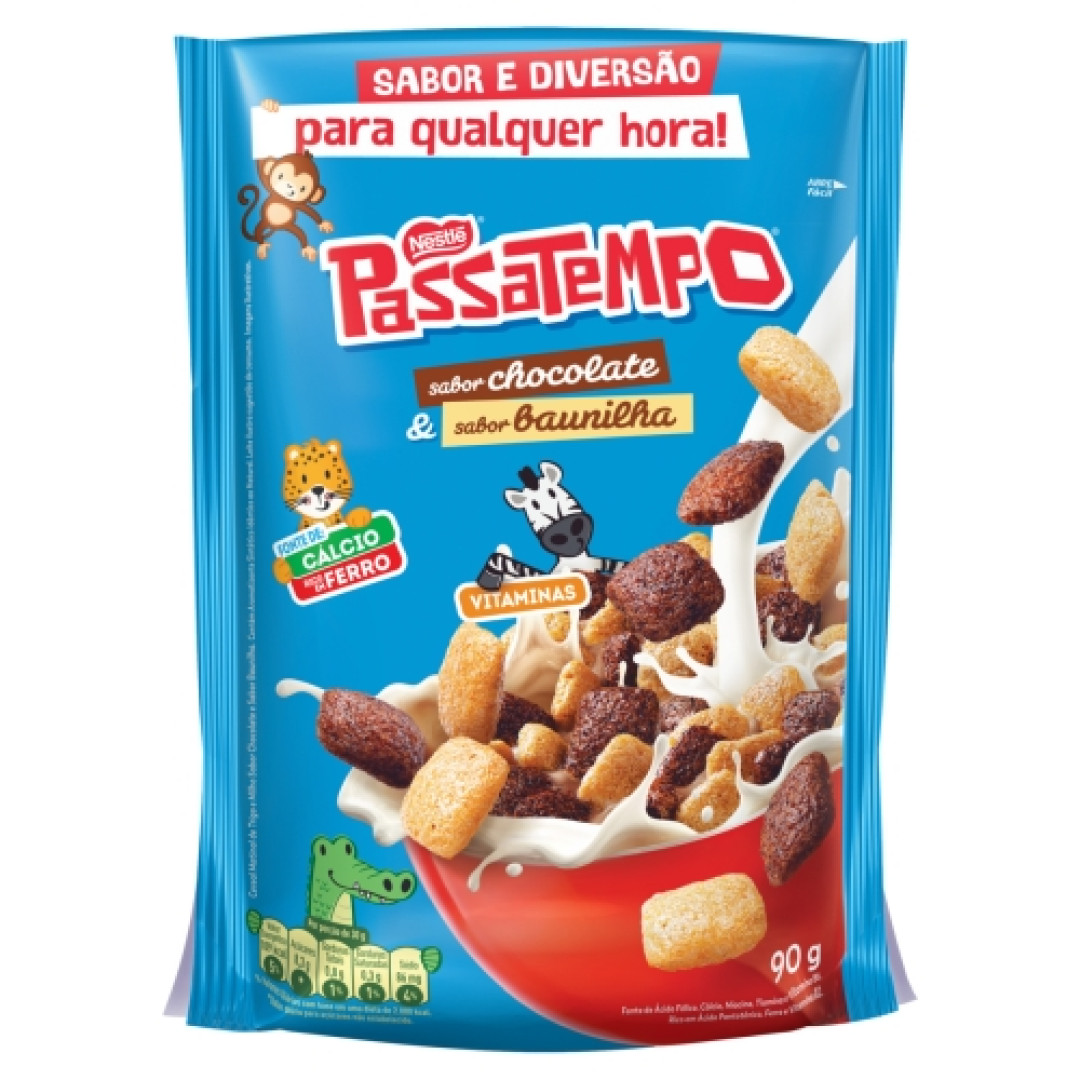 Detalhes do produto Cereal Passatempo 90Gr Nestle Baunilha.choc