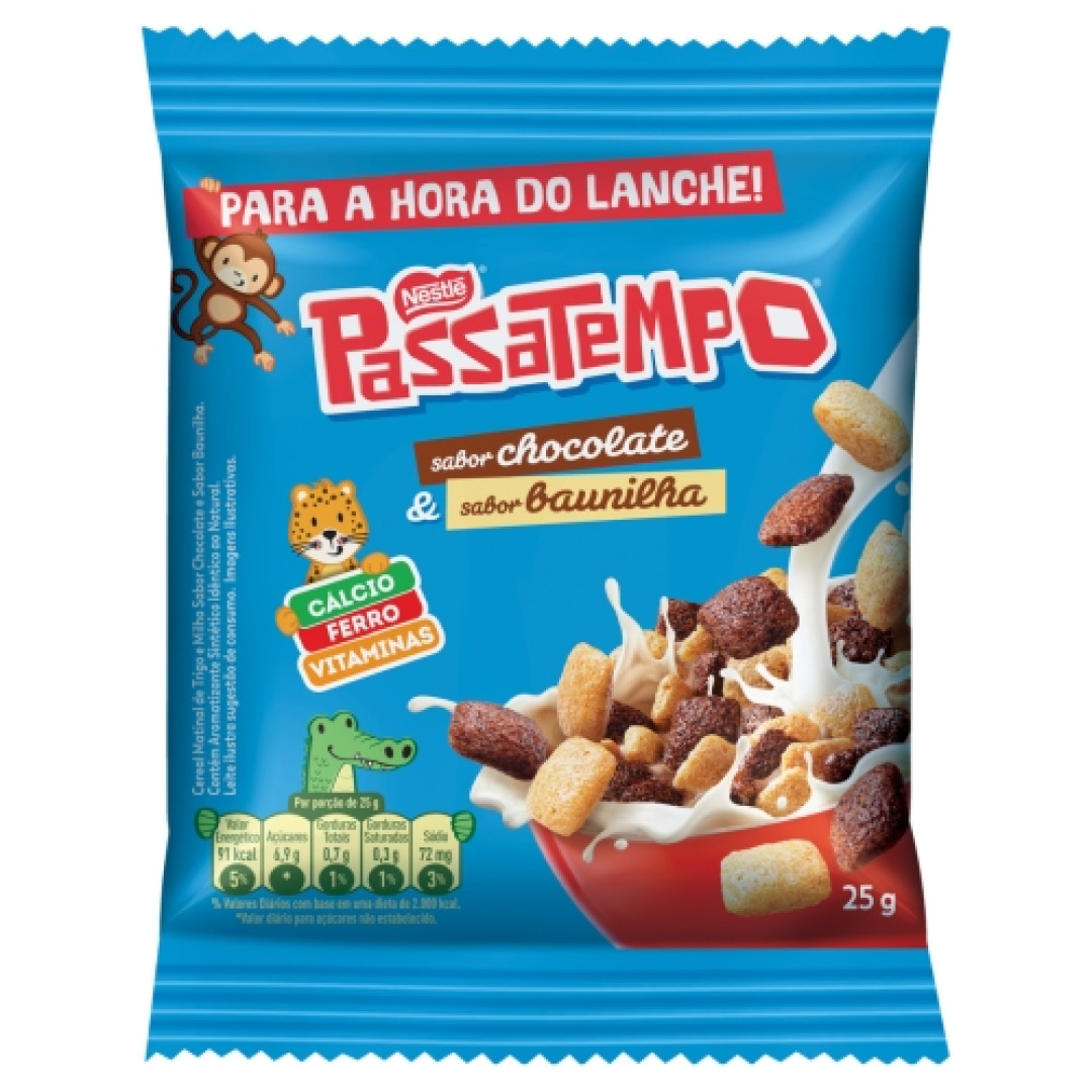 Detalhes do produto Cereal Passatempo 9X25Gr Nestle Choc.baunilha
