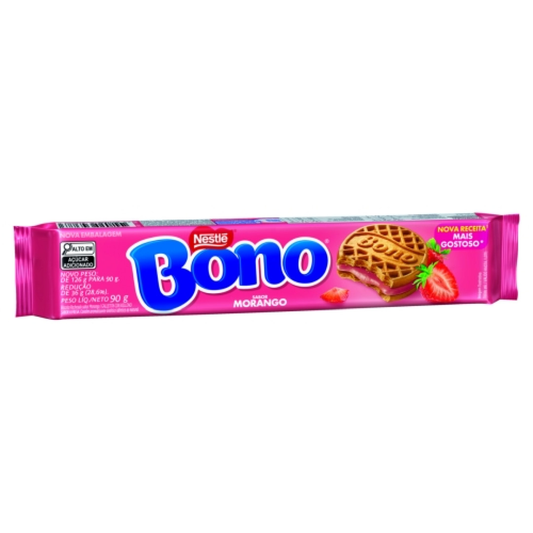 Detalhes do produto Bisc Rech Bono 90Gr Nestle Morango
