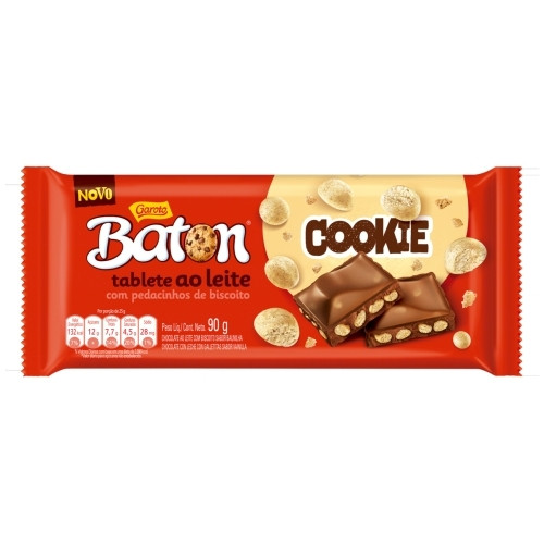 Detalhes do produto Choc Baton Cookie 90Gr Garoto Ao Leite