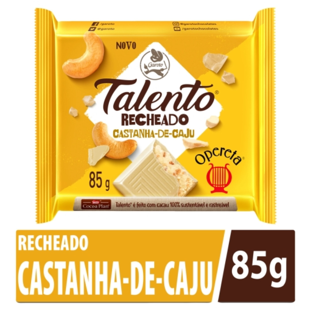 Detalhes do produto Choc Rech Talento Opereta 85Gr Garoto Castanha Caju