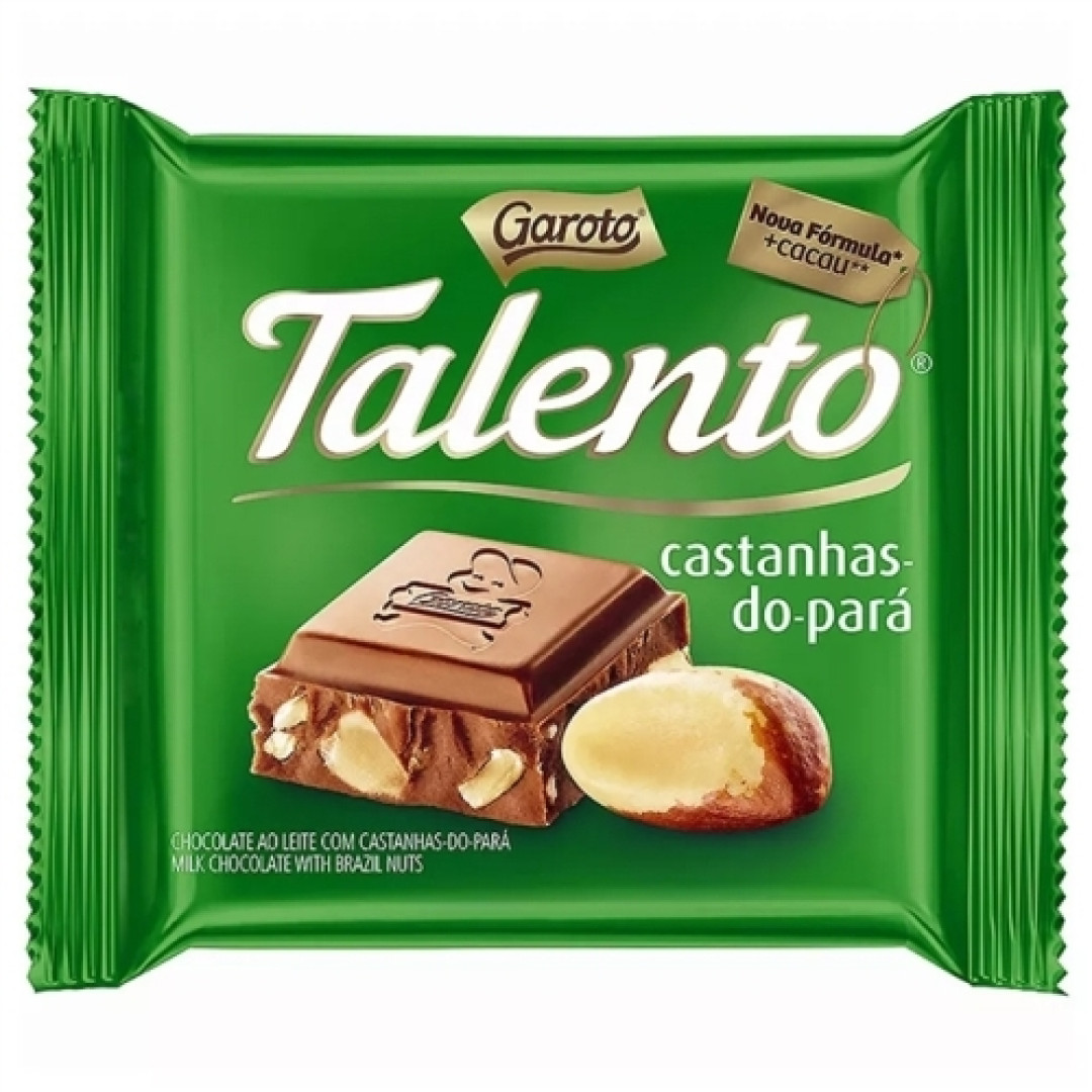 Detalhes do produto Choc Talento 90Gr Garoto Castanha Para