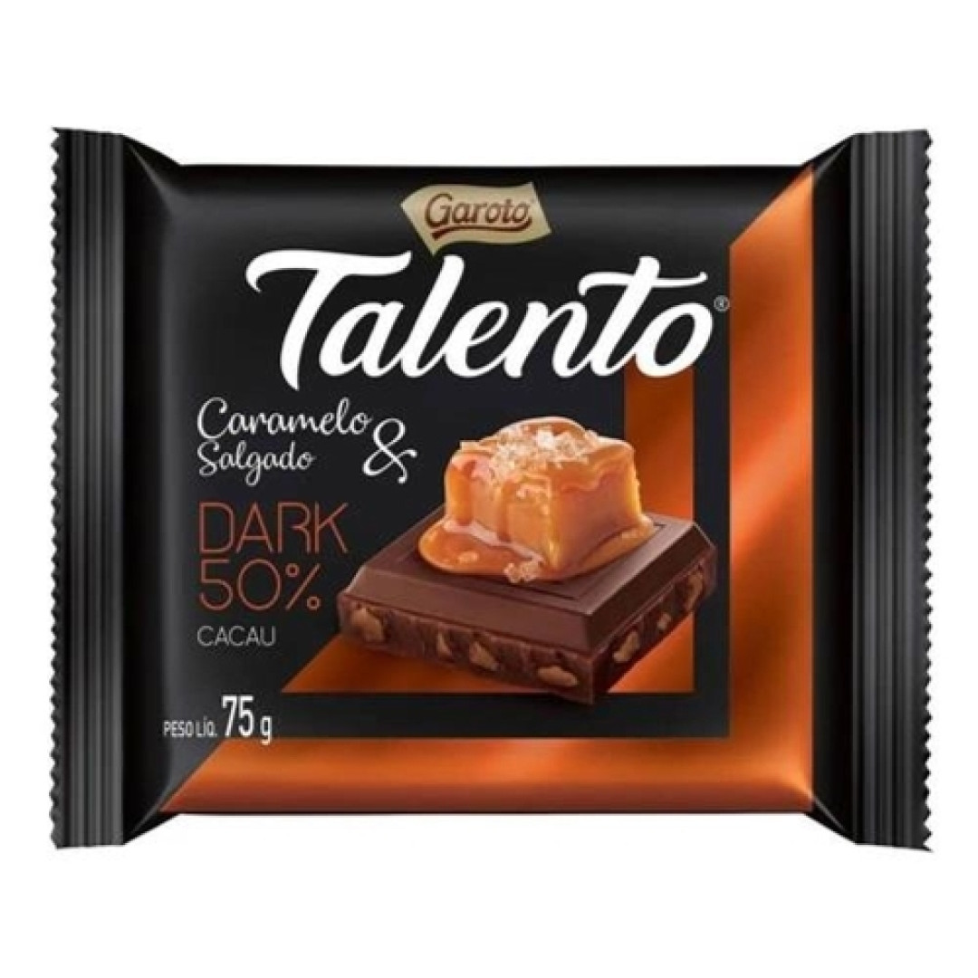 Detalhes do produto Choc Talento 50% Dark 75Gr Garoto Caramelo.salgad