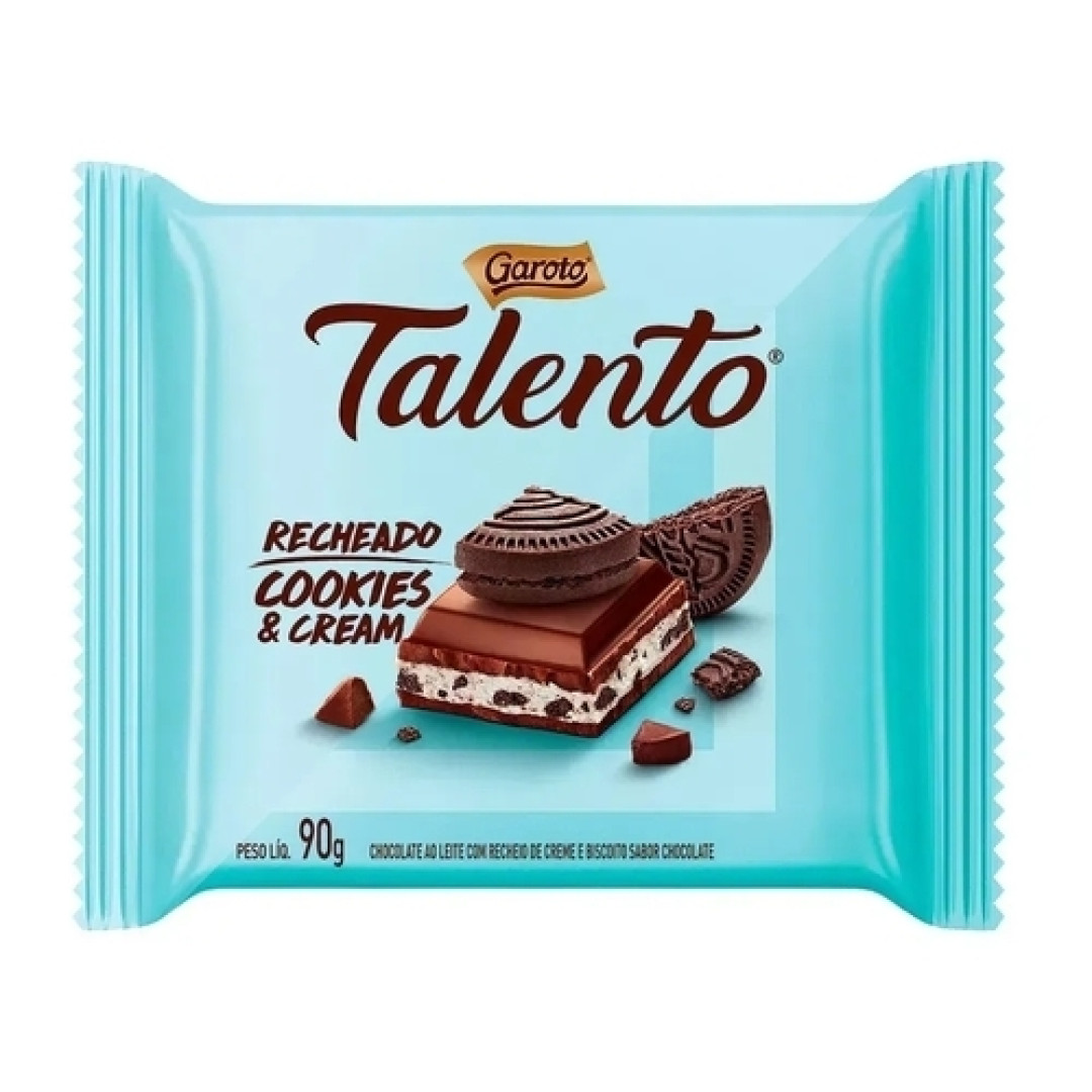 Detalhes do produto Choc Rech Talento 90Gr Garoto Cookies Cream