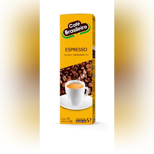 Detalhes do produto Cafe Capsula Brasileiro 10X08Gr Tres Cor .