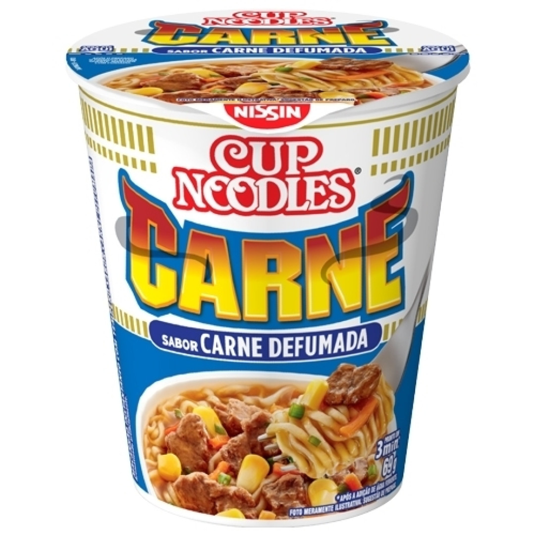Detalhes do produto Macarrao Inst Cup Noodles 69Gr Nissin Carne Defumada