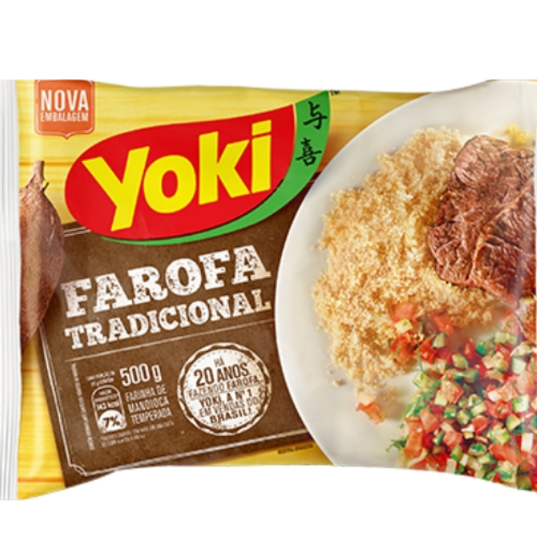 Detalhes do produto Farofa Pronta Temperada 500Gr Yoki Mandioca