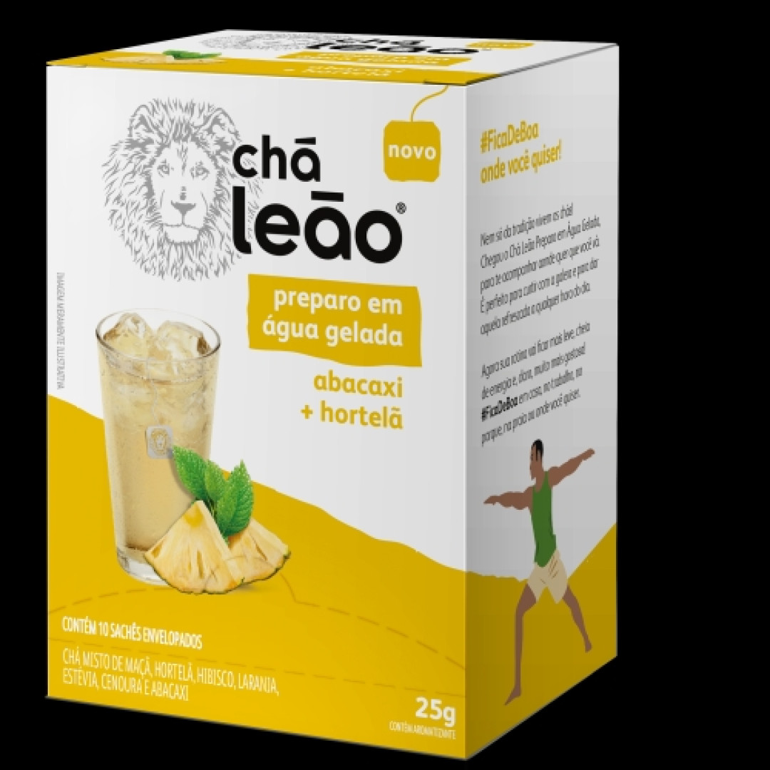 Detalhes do produto Cha Mate Prep Agua Gelada 10X25Gr Leao Abacaxi.hortela