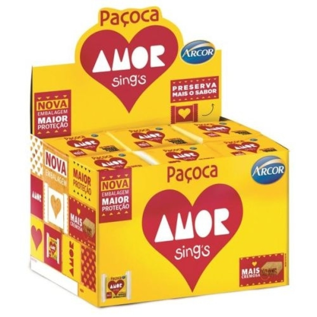 Detalhes do produto Pacoca Amor Sings Dp 30X18Gr Arcor Amendoim