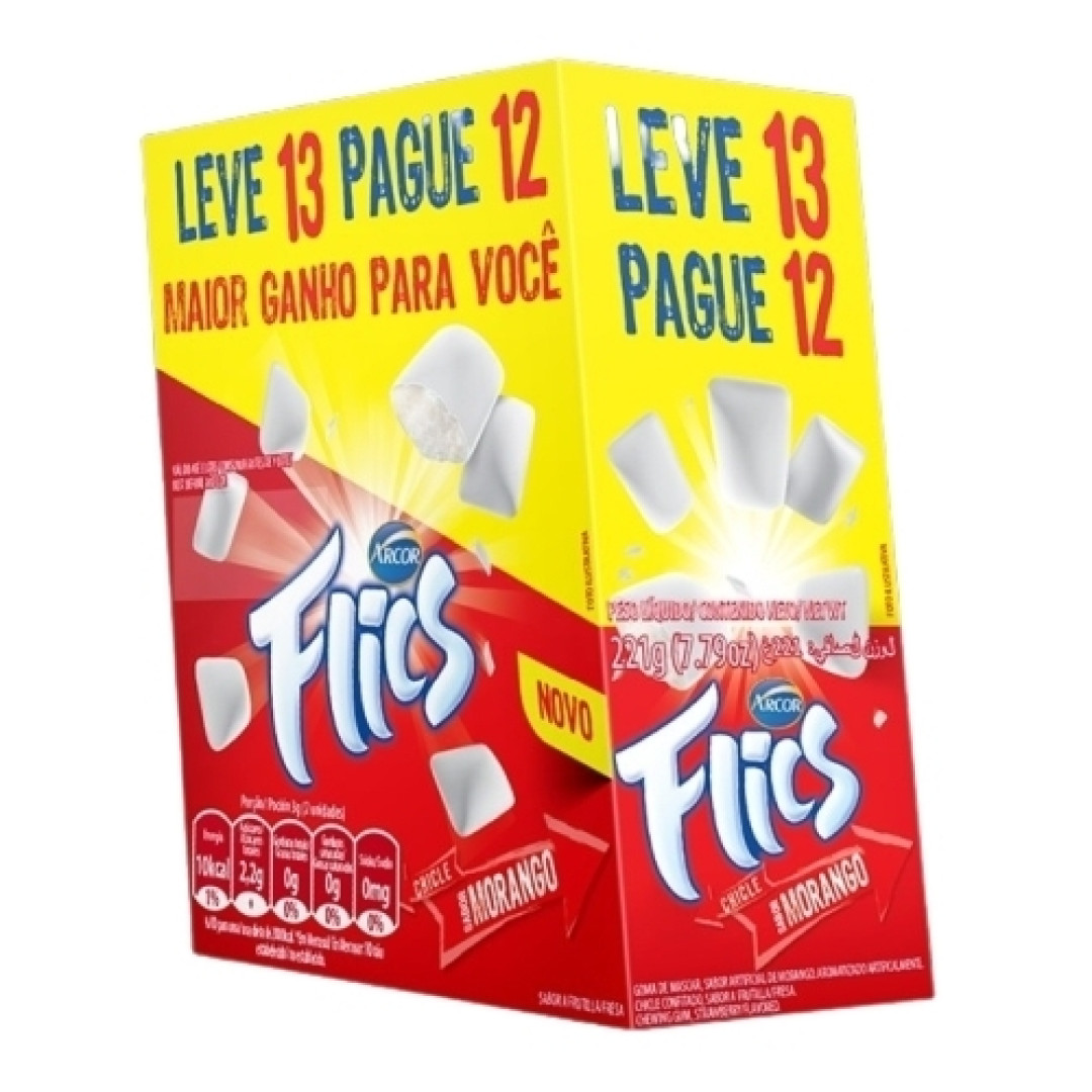 Detalhes do produto Chicle Flics (Promocional) 13Un Arcor Morango