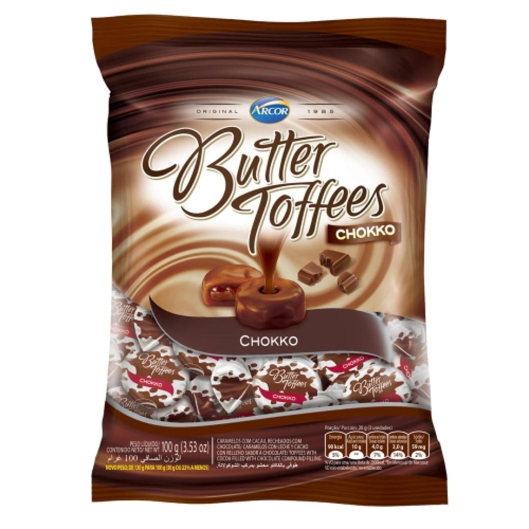 Detalhes do produto Bala Butter Toffe Chokko 100Gr Arcor Chocolate
