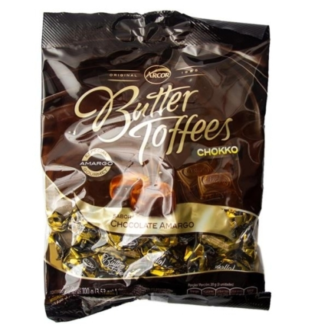 Detalhes do produto Bala Butter Toffe Chokko 100Gr Arcor Meio Amargo