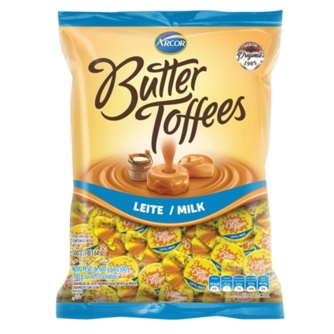 Detalhes do produto Bala Butter Toffees 500Gr Arcor Leite