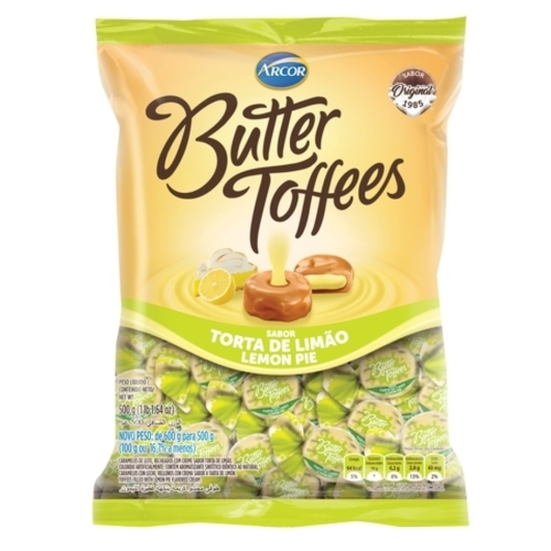 Detalhes do produto Bala Butter Toffees 500Gr Arcor Torta Limao