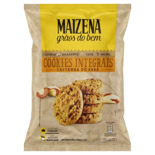 Detalhes do produto Bisc Cookies Int Maizena 120Gr Mae Terra Castanha