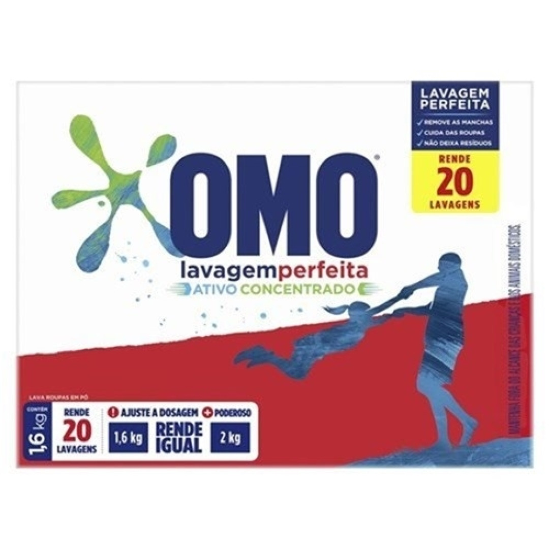 Detalhes do produto Lava Roupa Po Omo 1,6Kg Unilever Lavagem Perfeit